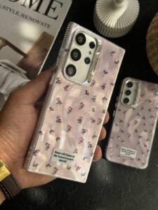 قاب موبایل سامسونگ گل رز اسپشیال کلاسیک شاینی صورتی - تصویر 3