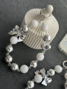 آویز و بند پاپیون نقره ای