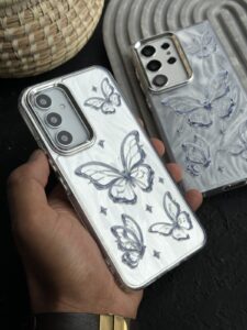 قاب موبایل سامسونگ پروانه شاینی سیلور - تصویر 3