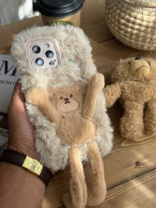 قاب موبایل آیفون خرس شل دست پشمالو