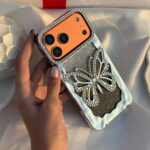 قاب گوشی ایفون پروانه نگین دار سه بعدی - تصویر 2