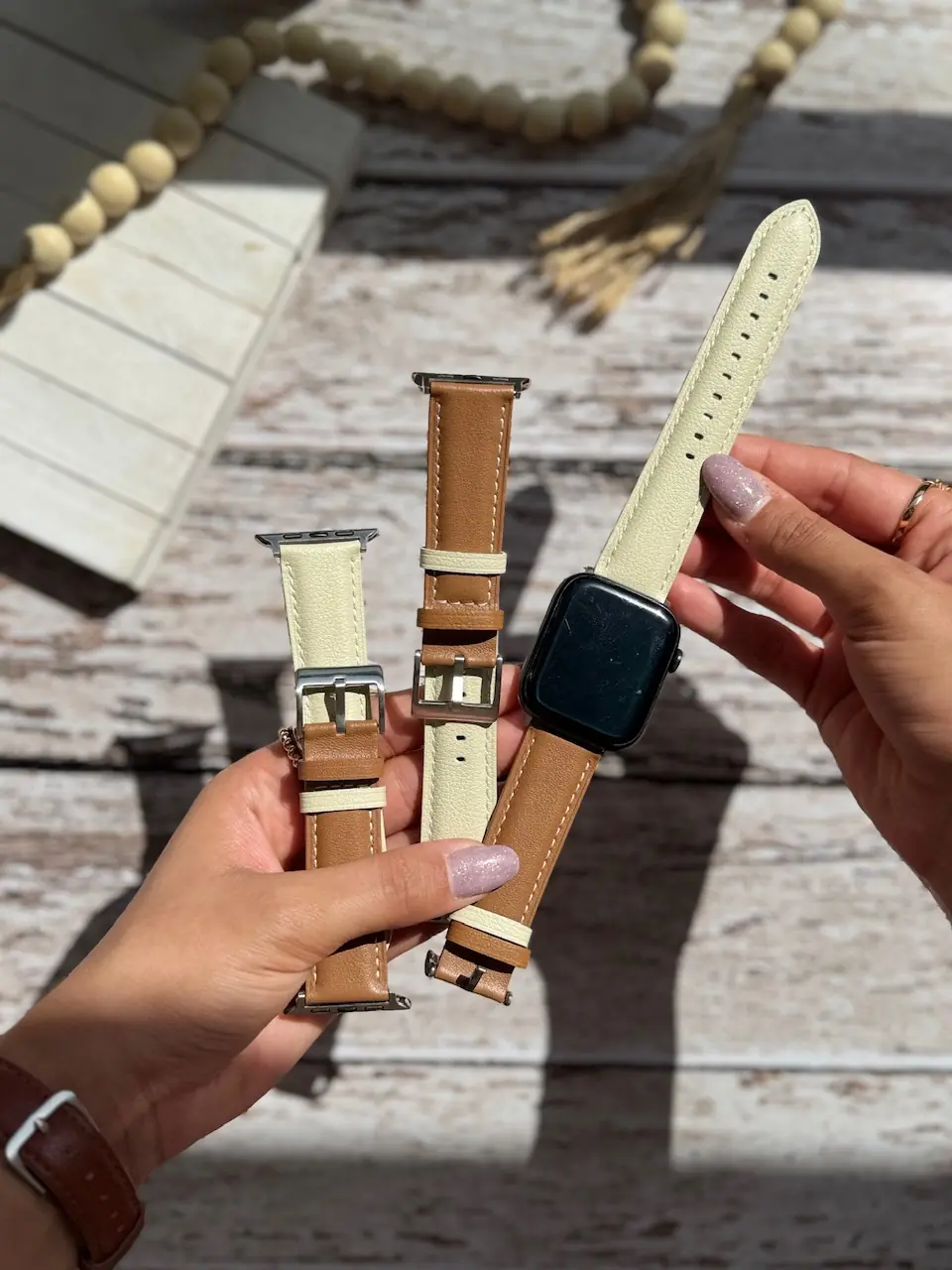 bc643c بند اپل واچ چرمی mocha mousse (کدw5059) - تصویر 1