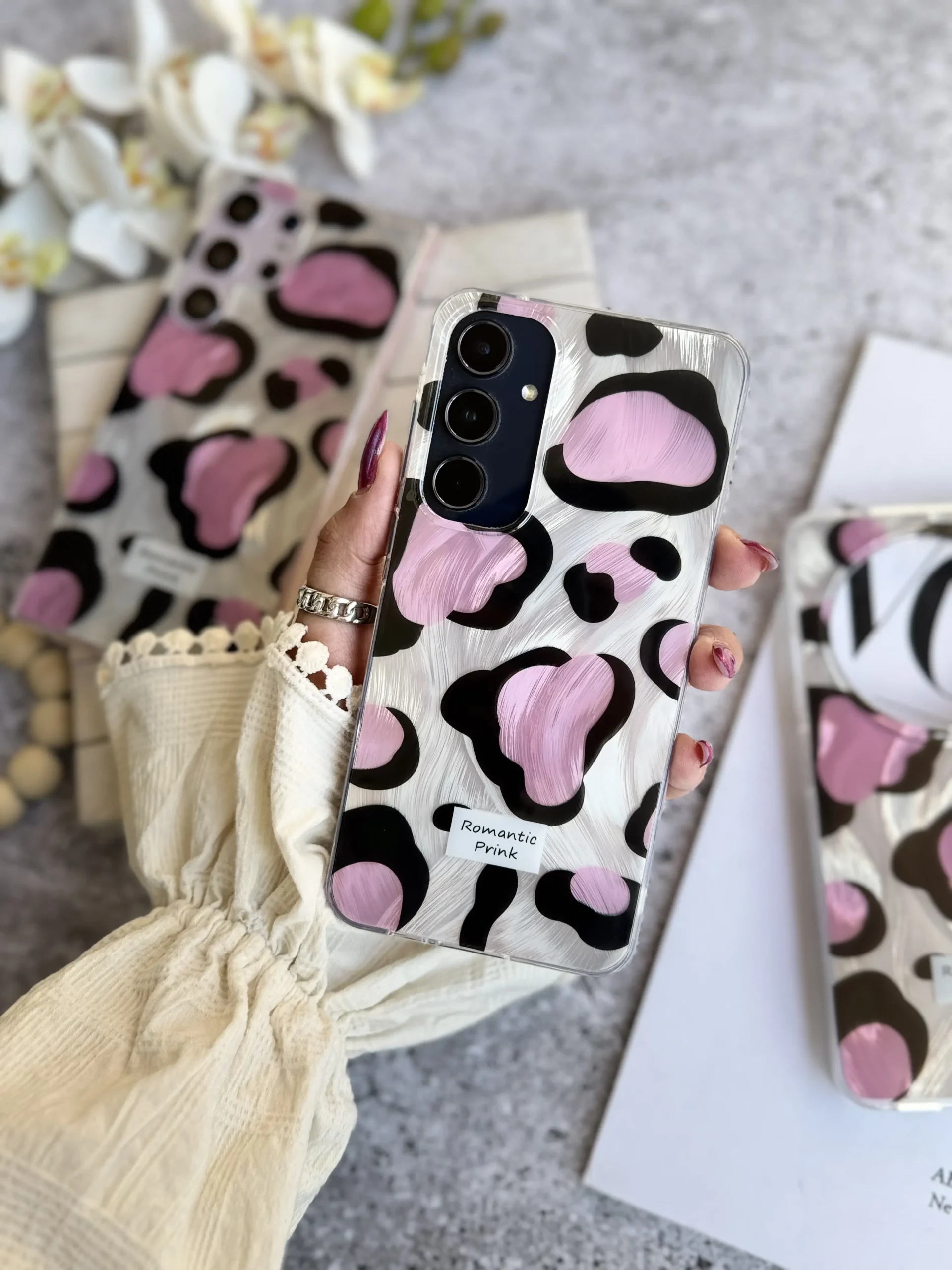 e0f8b0 قاب پلنگی Romantic Pink اندرویدی (کدC2062) - تصویر 1