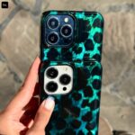 قاب گوشی آیفون مدل پلنگي زمردي - تصویر 2