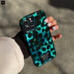 قاب گوشی آیفون مدل پلنگي زمردي