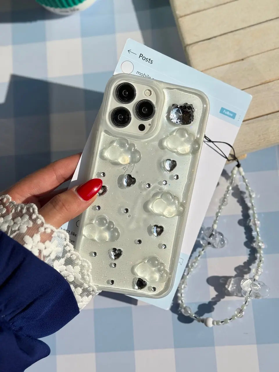 18c234 قاب ابر شاینی با آویز ابری (کدC2190) - تصویر 1