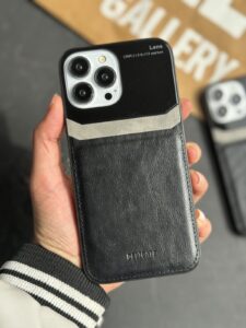 قاب موبایل سامسونگ لنز چرمی و شیشه ای