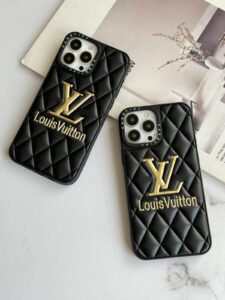 قاب موبایل آیفون لویی ویتون چرمی لوگو فلزی - تصویر 3