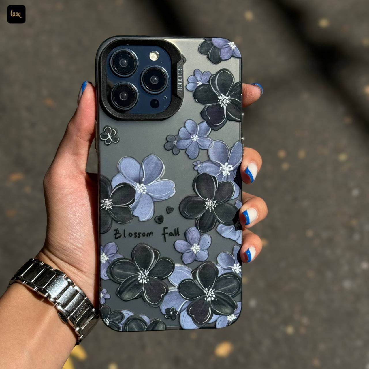 IMG_2812 قاب گوشی آیفون سوكول شكوفه هاي بنفش ؛ - تصویر 1