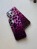 قاب گوشی آیفون پلنگی بنفش - تصویر 2