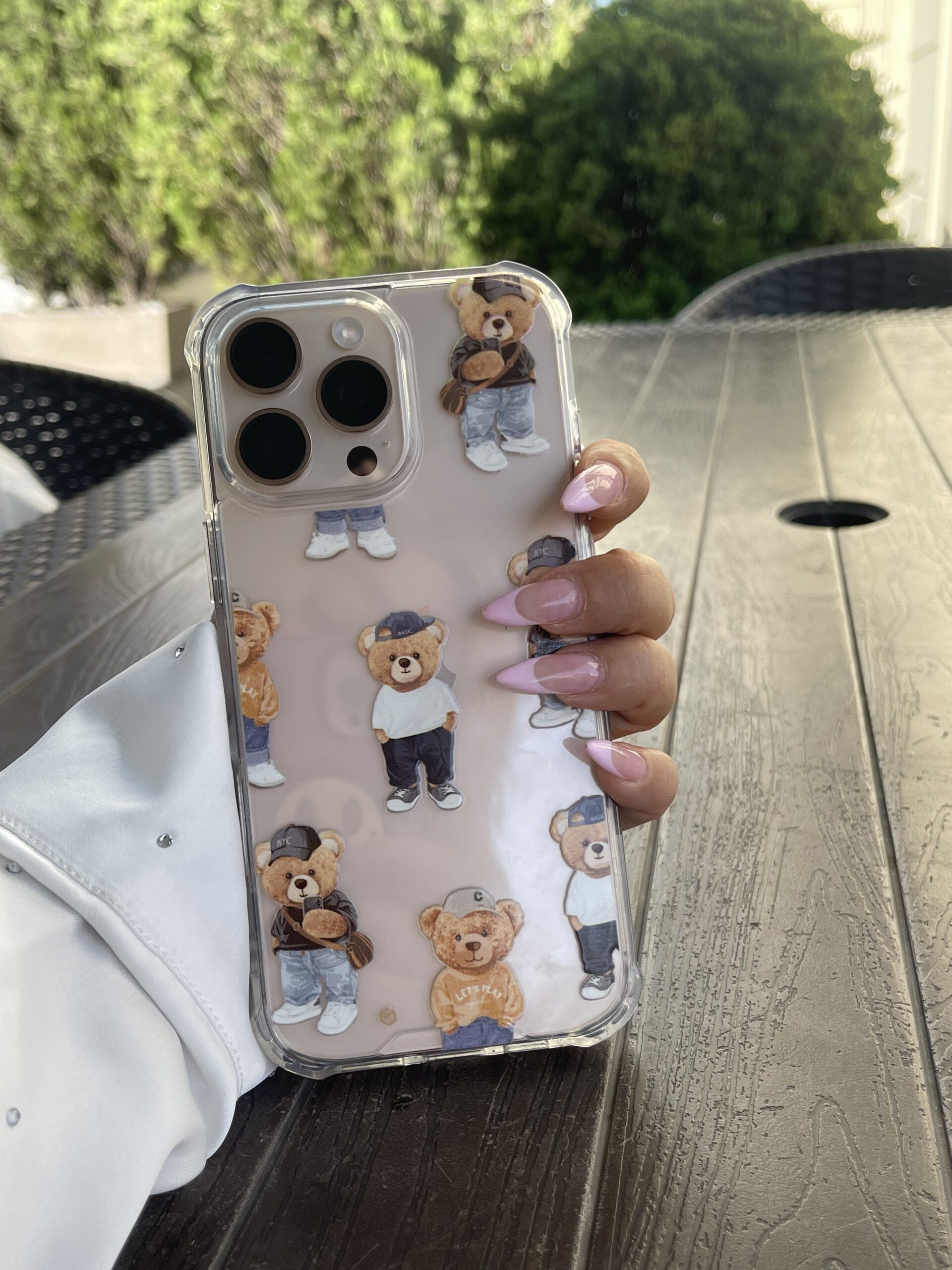 IMG_9542 قاب گوشی شفاف Teddy patern - تصویر 1