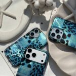 قاب گوشی آیفون پلنگی آبی فیروزه ای - تصویر 3